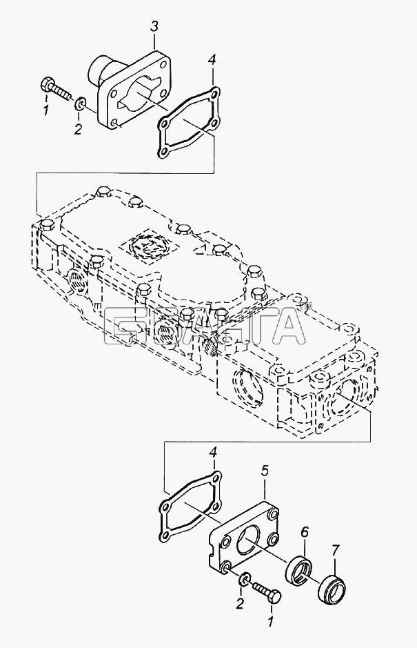КамАЗ КамАЗ-6522 Схема Установка боковых крышек механизма banga.ua