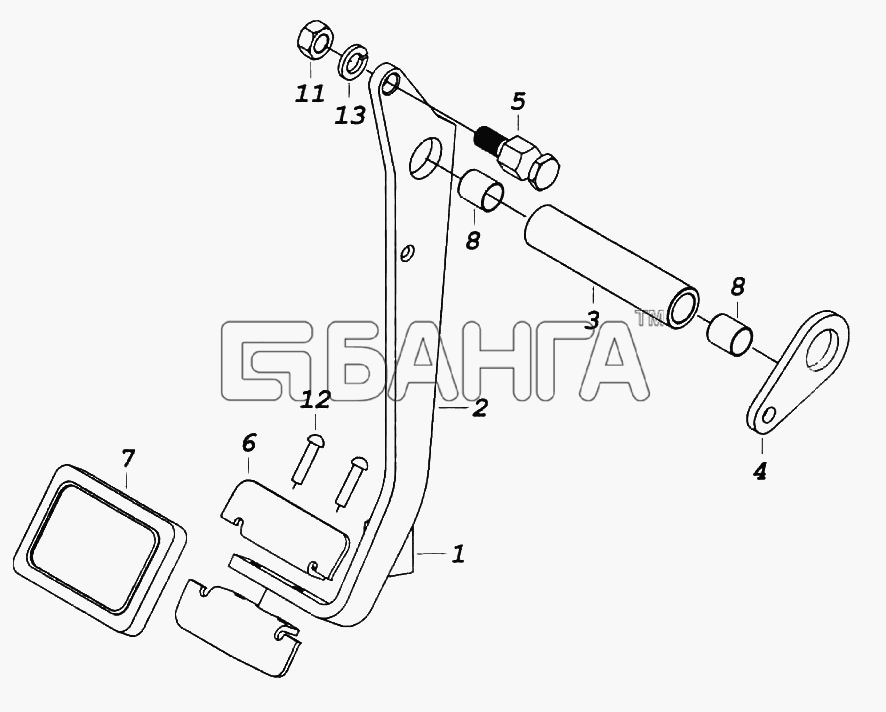 КамАЗ КамАЗ-6522 Схема Педаль сцепления-268 banga.ua