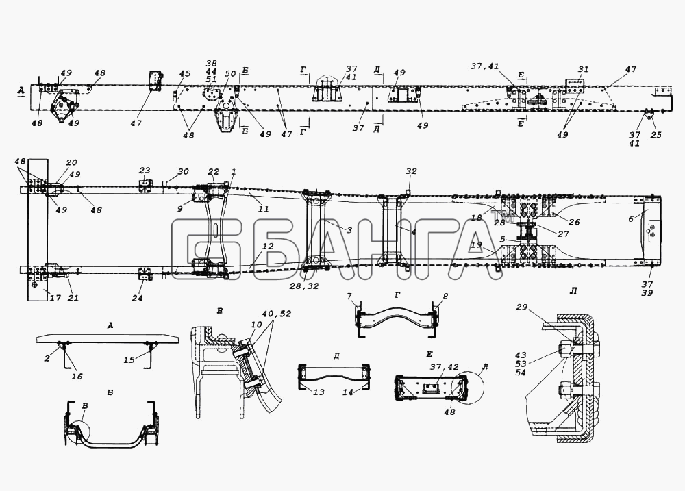 КамАЗ КамАЗ-6522 Схема Рама-317 banga.ua