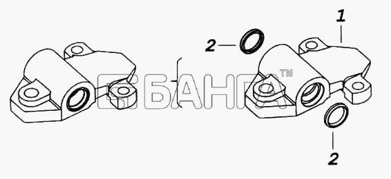 КамАЗ КамАЗ-6522 Схема Ушко с втулкой и манжетами-329 banga.ua