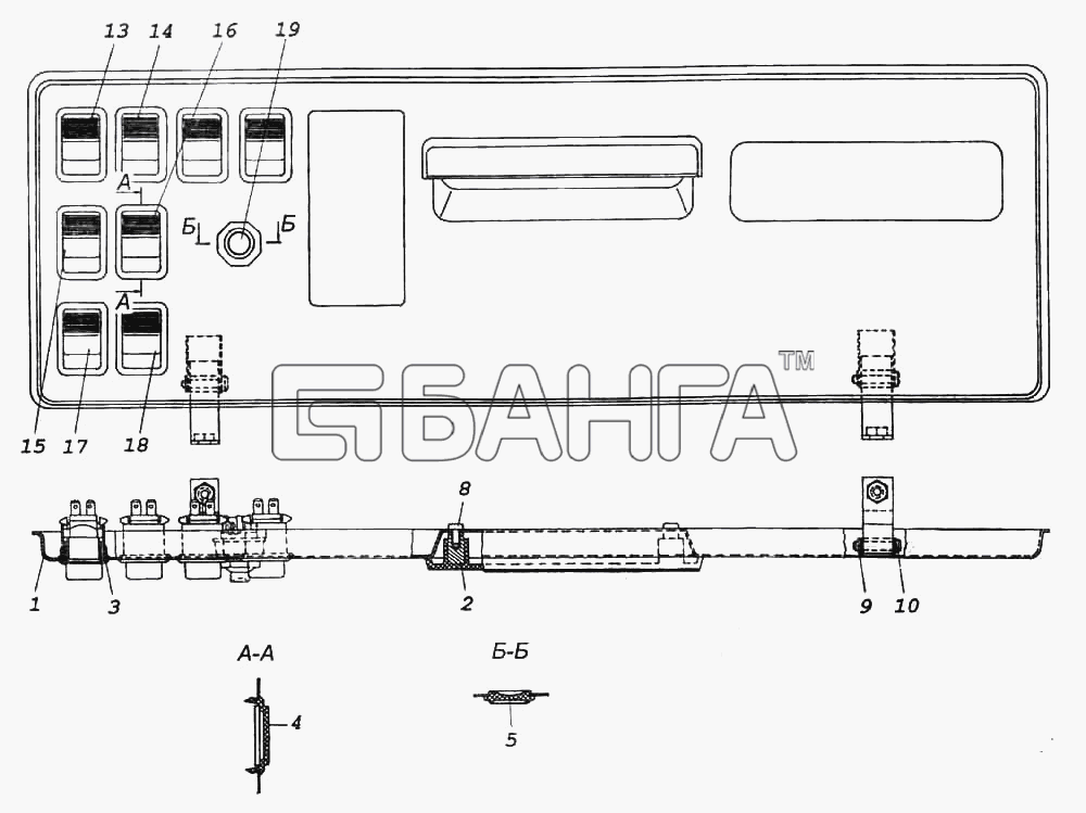 КамАЗ КамАЗ-6522 Схема Панель выключателей-404 banga.ua