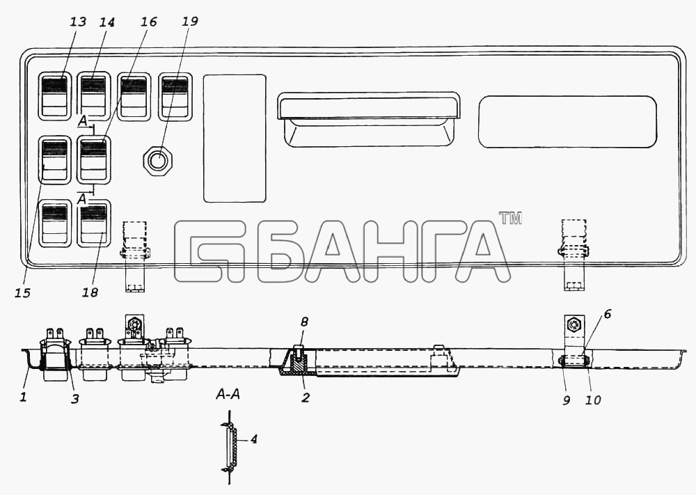 КамАЗ КамАЗ-6522 Схема Панель выключателей-405 banga.ua