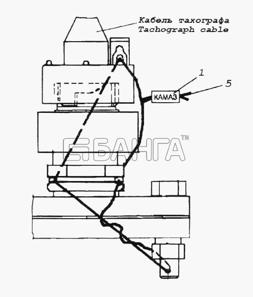КамАЗ КамАЗ-6522 Схема Пломбировка датчика тахографа на коробке