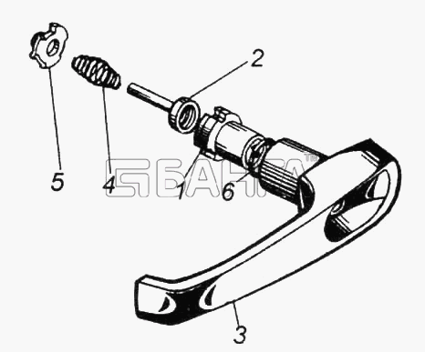 КамАЗ КамАЗ-6522 Схема Ручка двери наружная в сборе-52 banga.ua