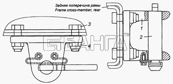 КамАЗ КамАЗ-6540 Схема Установка буксирной вилки-230 banga.ua