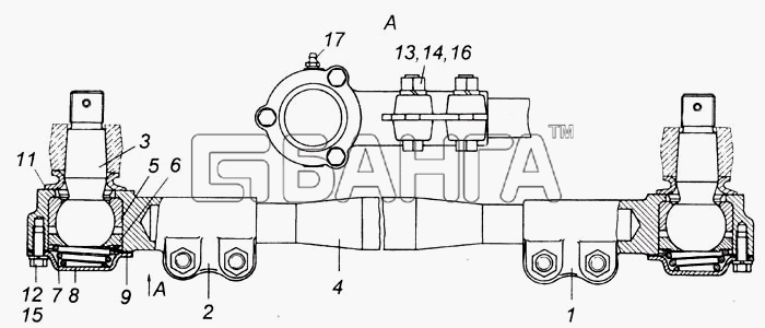 КамАЗ КамАЗ-6540 Схема Тяга рулевой трапеции в сборе-272 banga.ua