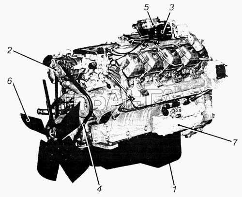 КамАЗ 740.11-240 (Евро 1) Схема Двигатель-3 banga.ua