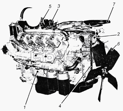 КамАЗ 740.13-260 (Евро 1) Схема Двигатель-3 banga.ua