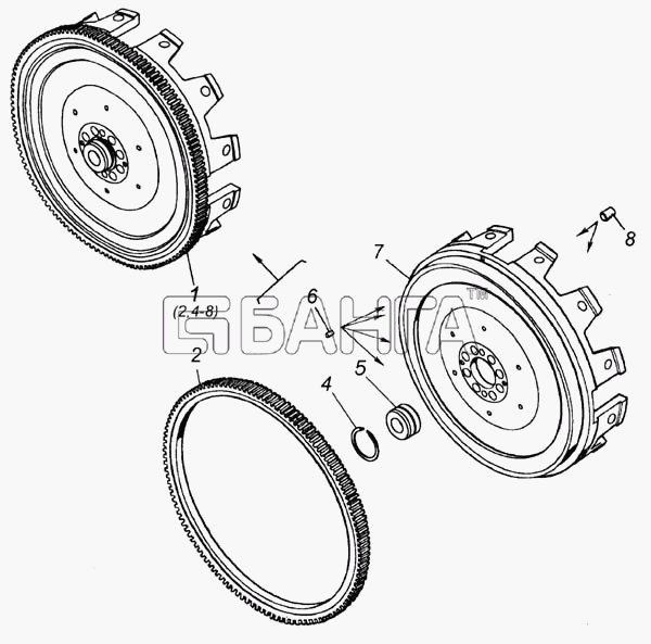 КамАЗ 740.11-240 (Евро 1) Схема Маховик-22 banga.ua