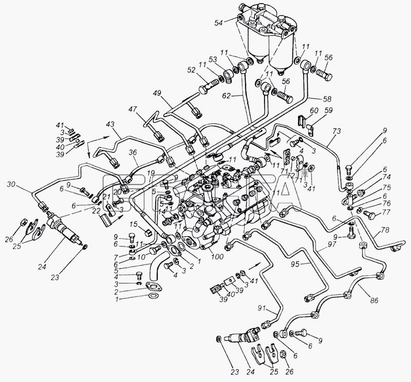 КамАЗ 7403.10-260 (Евро 0) Схема Система питания двигателя-41 banga.ua