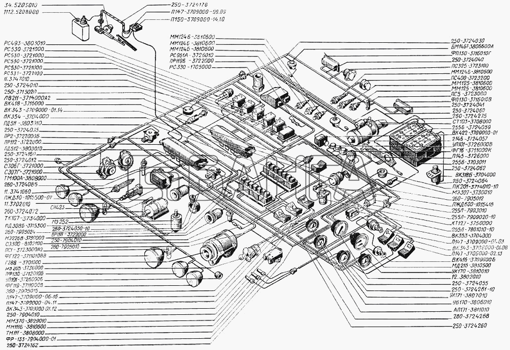 КрАЗ КрАЗ-250 Схема Электросхема-120 banga.ua