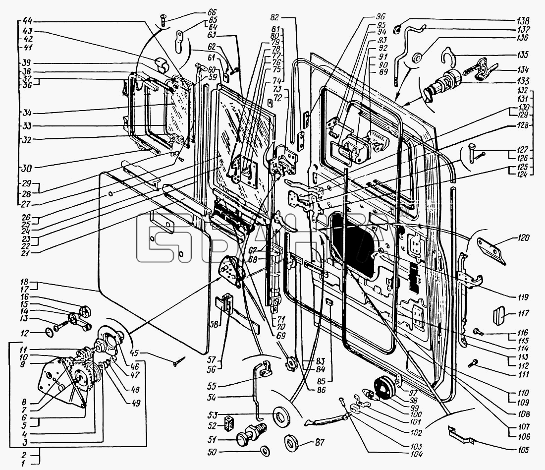 КрАЗ КрАЗ-6322 (шасси) Схема Дверь кабины-8 banga.ua