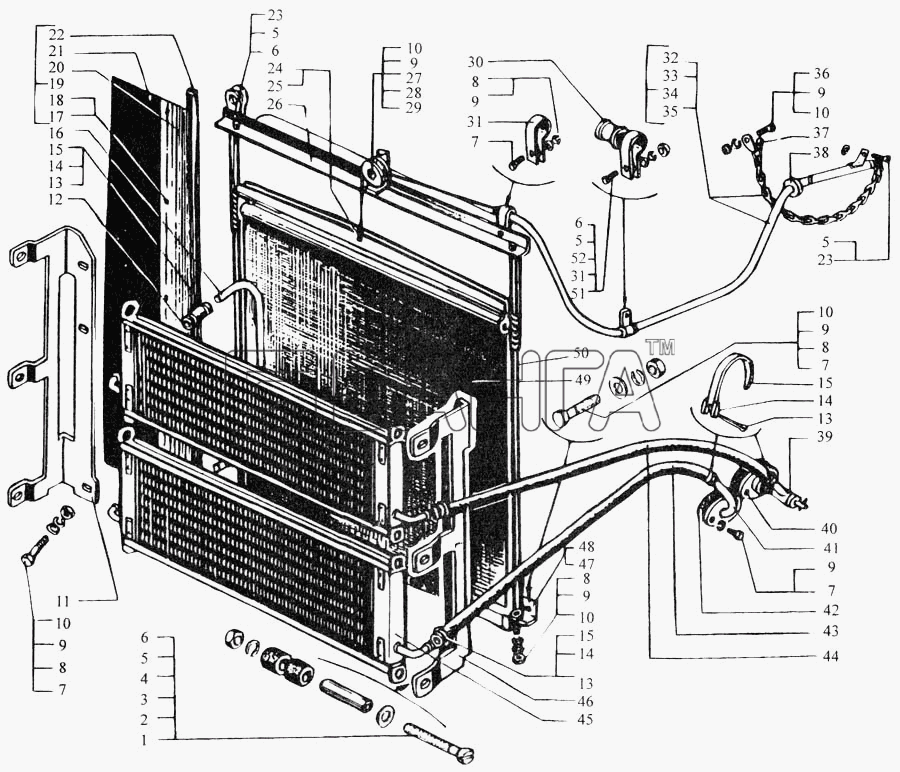 КрАЗ КрАЗ-6443 (каталог 2004 г) Схема Шторка радиатора с масляными