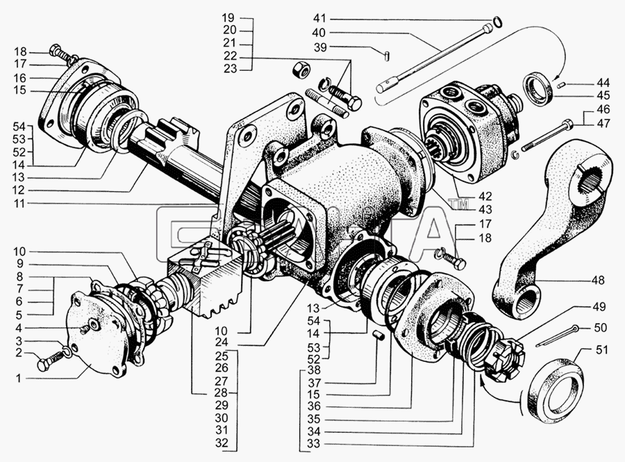 КрАЗ КрАЗ-64431-02 Схема Механизм рулевой с распределителем-92