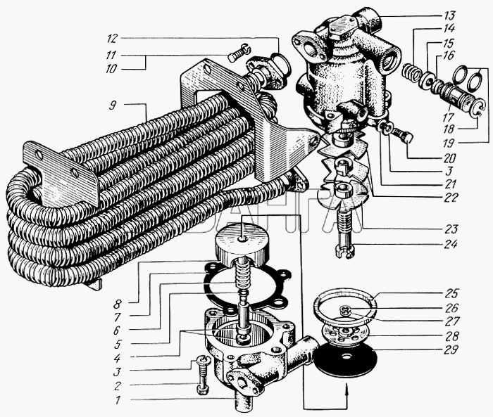 КрАЗ КрАЗ-65055 Схема Водоотделитель - до 2000 г-115 banga.ua