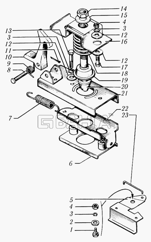 КрАЗ КрАЗ-6510 Схема Замок капота-23 banga.ua