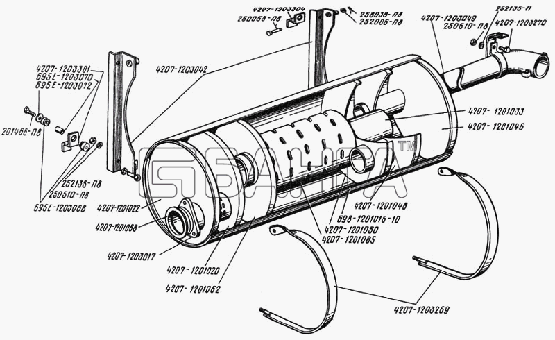 ЛАЗ ЛАЗ 4207 Схема Глушитель-108 banga.ua
