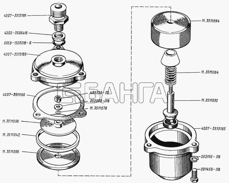 ЛАЗ ЛАЗ 4207 Схема Клапан автоматического слива конденсата-176