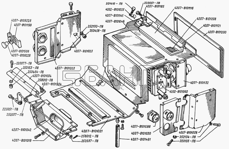 ЛАЗ ЛАЗ 4207 Схема Отопитель передний-47 banga.ua