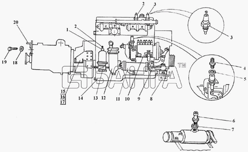 ЛАЗ ЛАЗ 5252 Схема Двигатель в сборе с коробкой передач-46 banga.ua