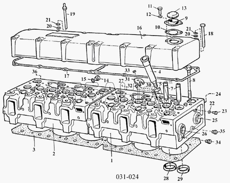 ЛАЗ ЛАЗ 5252 Схема Головка цилиндров двигателя D10TSLL-160E2-57