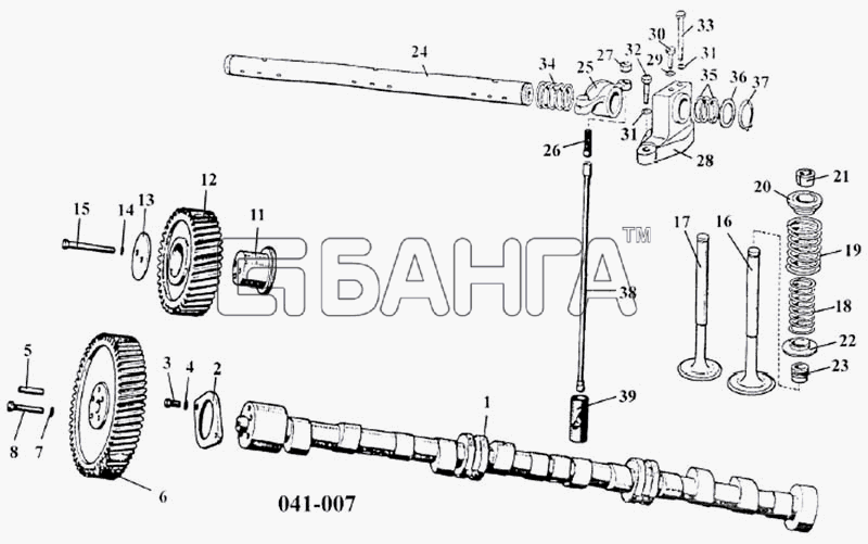 ЛАЗ ЛАЗ 5252 Схема Газораспределительный механизм двигателя banga.ua