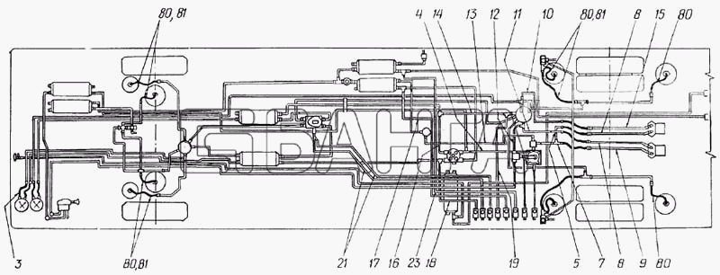 ЛАЗ ЛАЗ 5252 Схема Трубопроводы тормозной системы-205 banga.ua