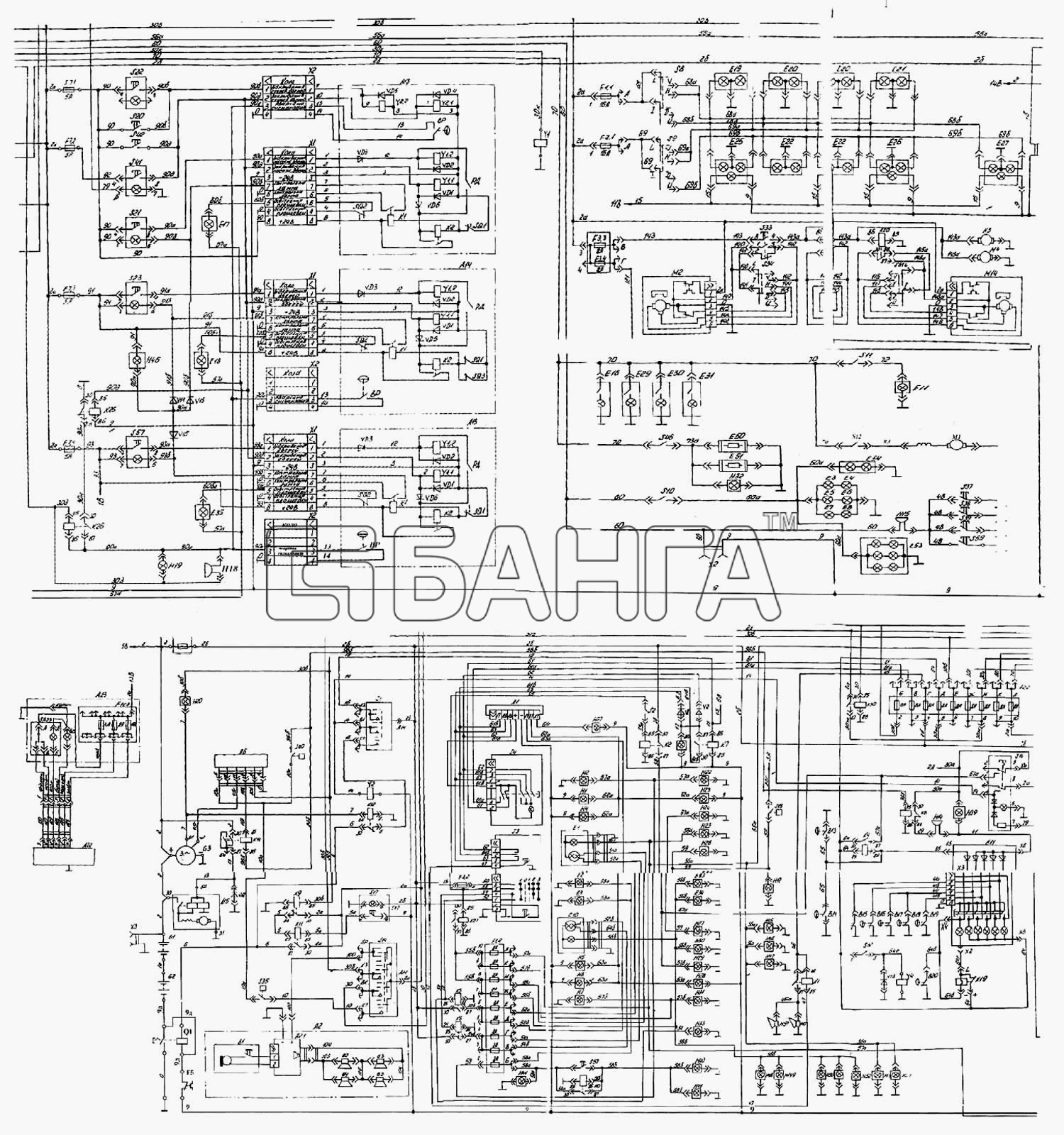 ЛАЗ ЛАЗ 5252 Схема Принципиальная схема электрооборудования-221
