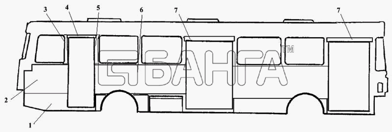 ЛАЗ ЛАЗ 5252 Схема Правая боковина-18 banga.ua