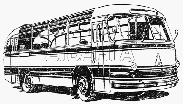 ЛАЗ ЛАЗ 695Б Схема Автобус ЛАЗ-695Б (вид спереди) banga.ua
