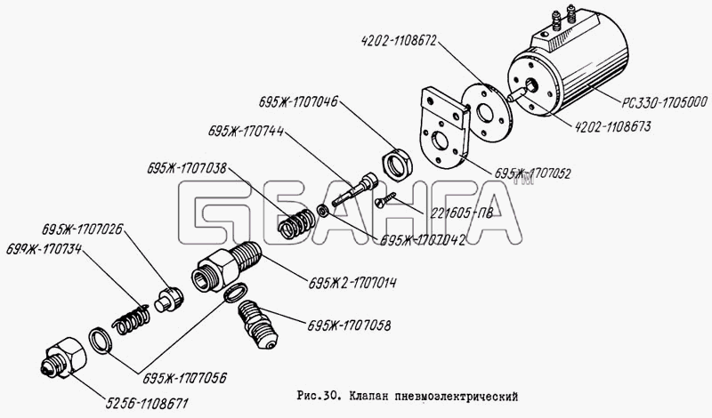 ЛиАЗ ЛиАЗ 5256 Схема Клапан пневмоэлектрический-91 banga.ua