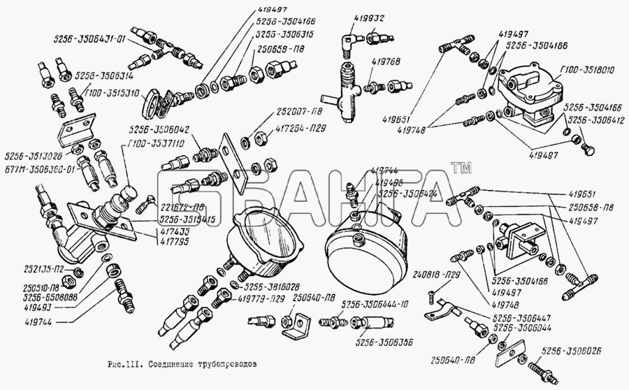 ЛиАЗ ЛиАЗ 5256 Схема Соединение трубопроводов-186 banga.ua
