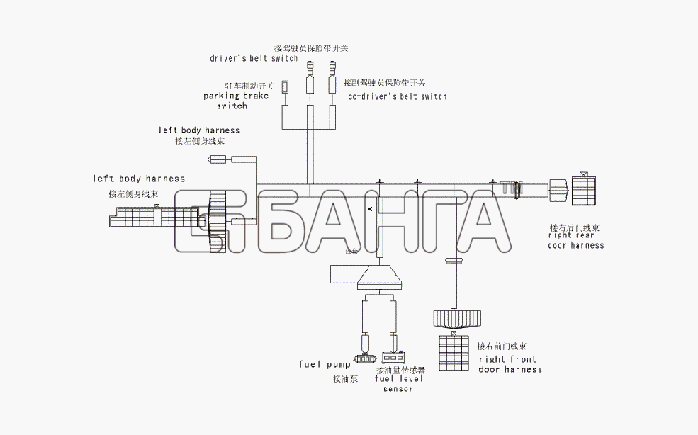 Lifan LF-7130A1 Breez 1 3 Схема Right floor harness-73 banga.ua