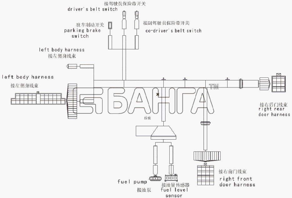 Lifan LF-7131A Breez 1 3 Схема Right floor harness-77 banga.ua
