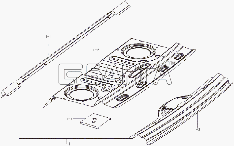 Lifan LF-7160L1 Breez 1 6 Схема Trunk shelf plate-102 banga.ua