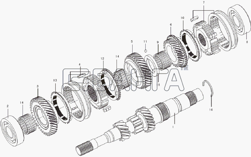 Lifan LF-7160L1 Breez 1 6 Схема Input shaft-25 banga.ua