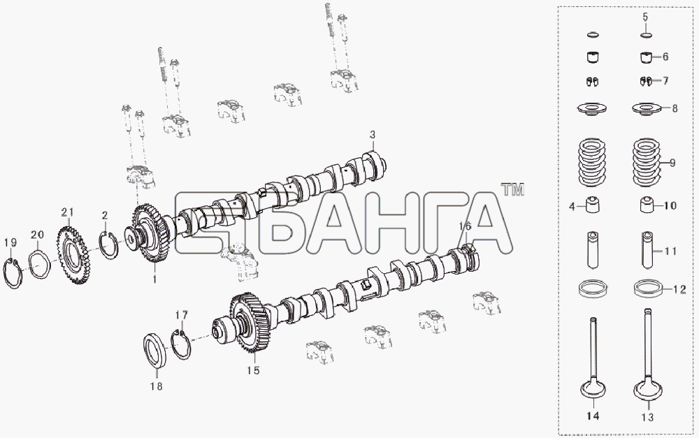 Lifan LF-7160L1 Breez 1 6 Схема Valve timing mechanism-6 banga.ua