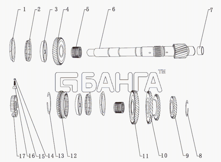 Lifan LF-7162 Solano Схема Output shaft-23 banga.ua