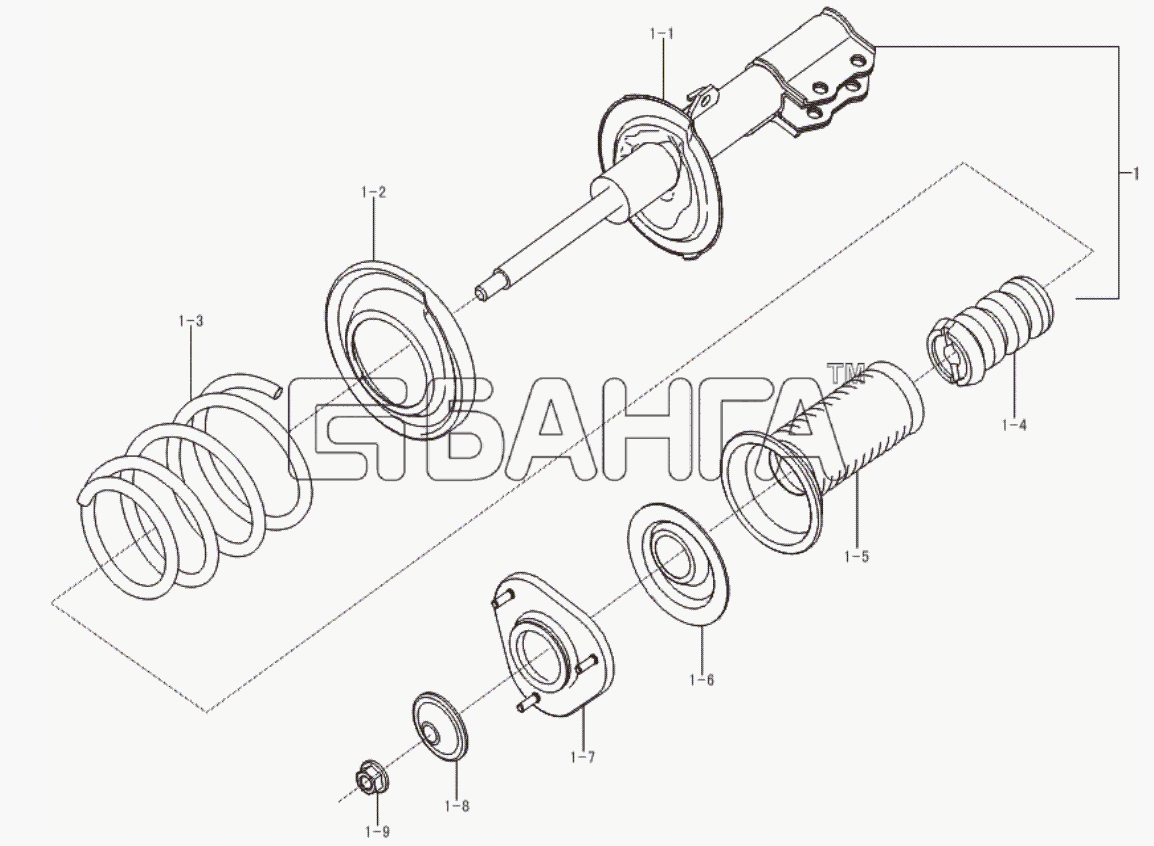 Lifan LF-7162 Solano Схема Front shock absorber-29 banga.ua