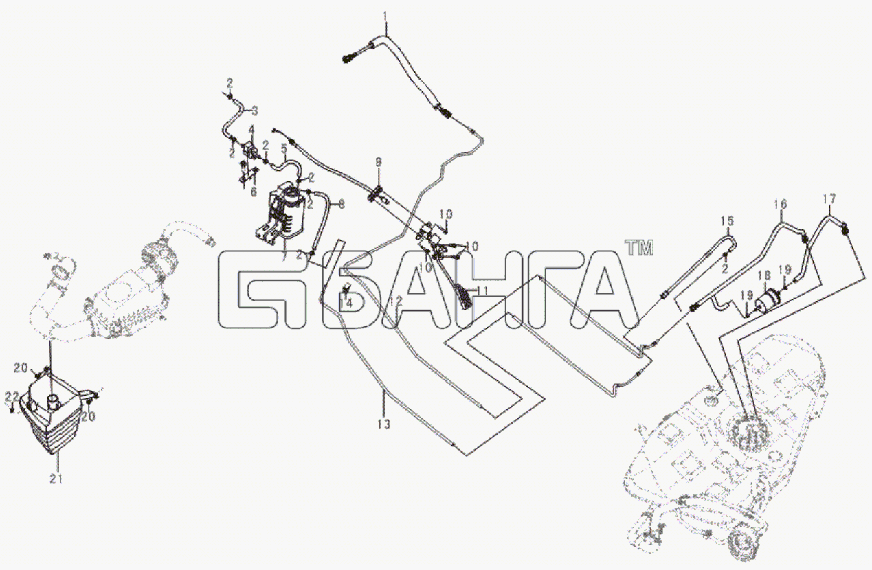 Lifan LF-7162 Solano Схема Fuel supply (for Tritec engine)-32 banga.ua