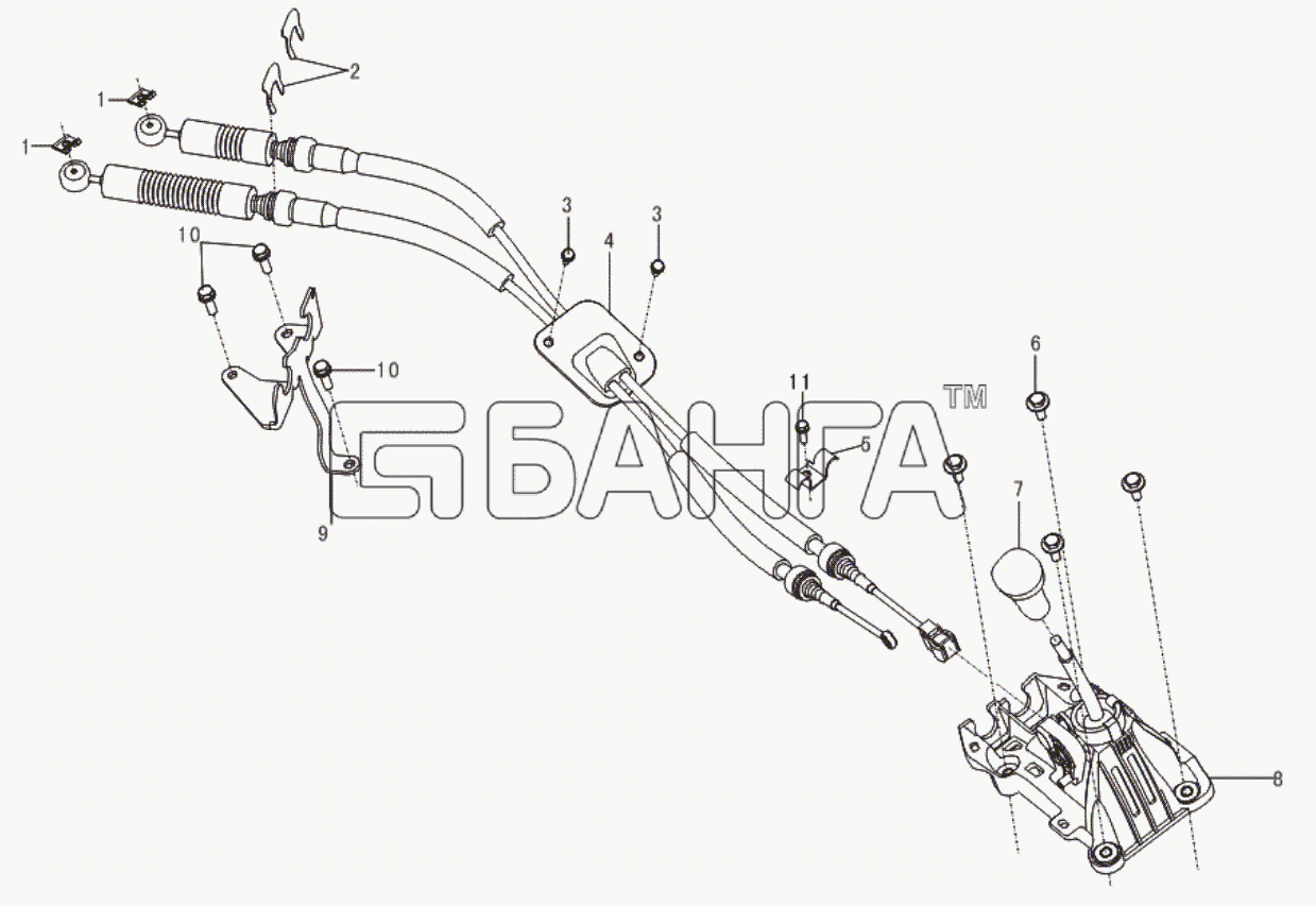 Lifan LF-7162 Solano Схема Shift system (for Tritec engine)-37