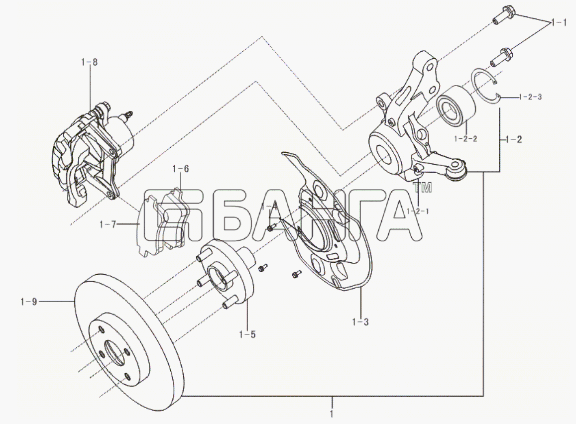 Lifan LF-7162 Solano Схема Front brake-43 banga.ua