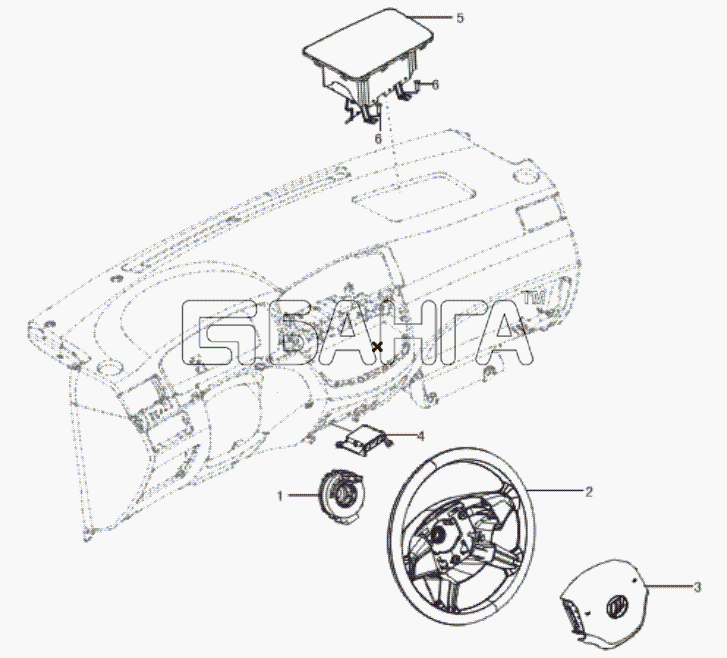 Lifan LF-7162 Solano Схема Steering wheel and Airbag-82 banga.ua
