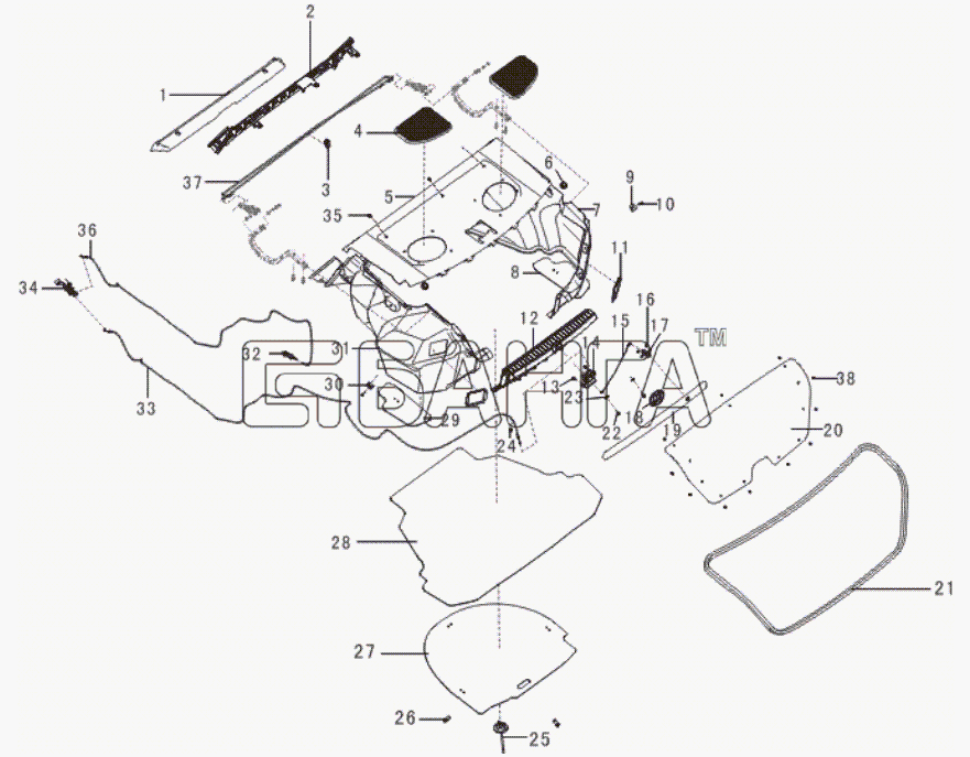 Lifan LF-7162 Solano Схема Rear body attachment-93 banga.ua