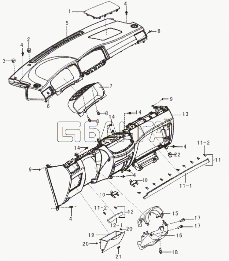 Lifan LF-7162C Solano Схема Instrument panel-110 banga.ua