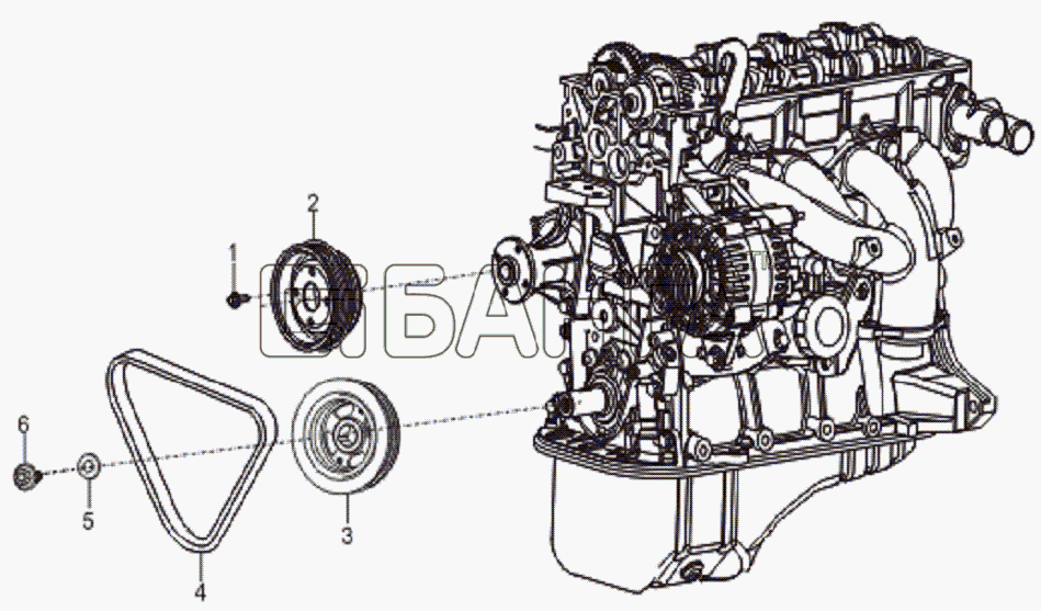 Lifan LF-7162C Solano Схема Pulley system-14 banga.ua