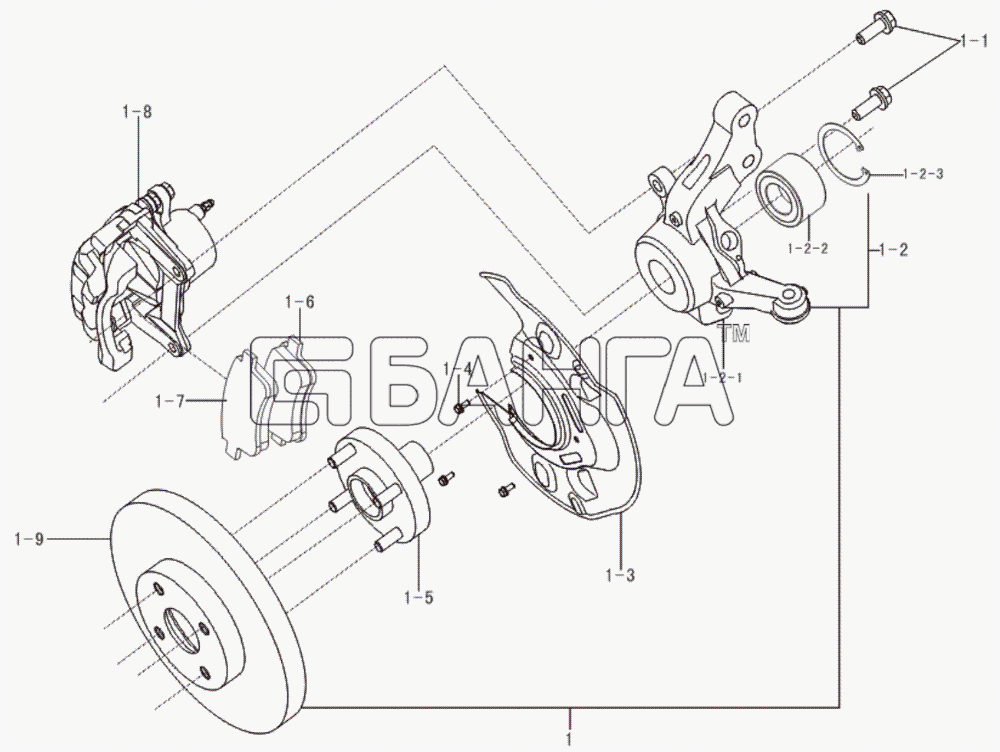 Lifan LF-7162C Solano Схема Front brake-48 banga.ua