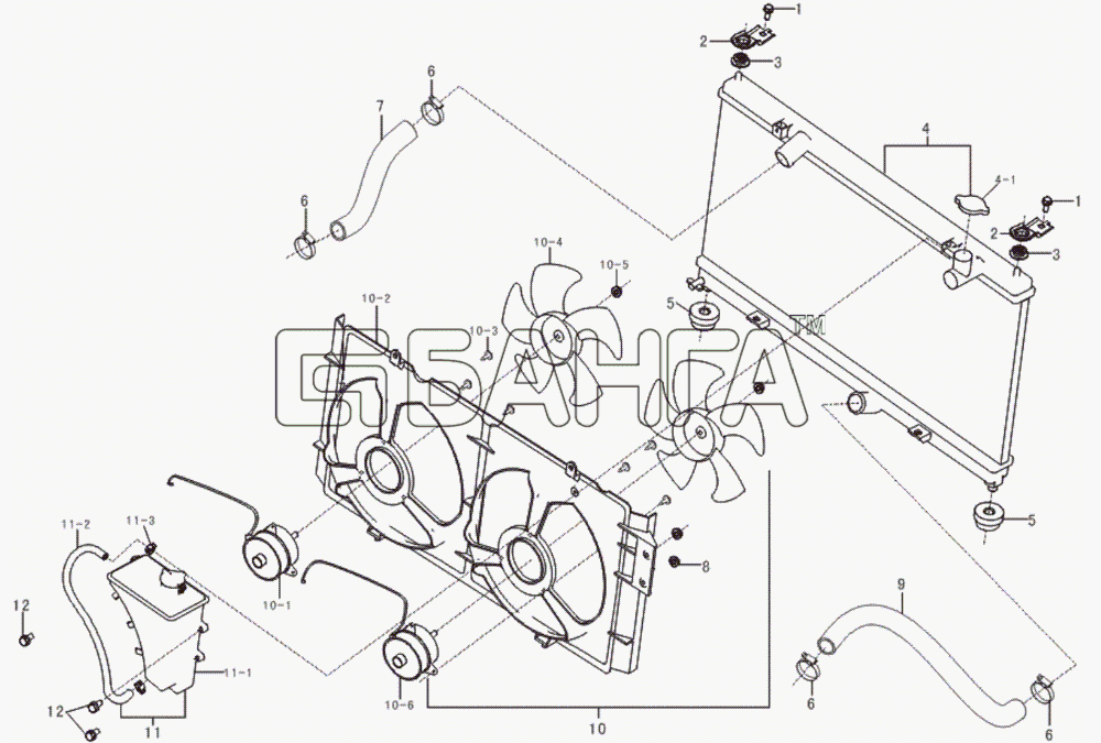 Lifan LF-7162C Solano Схема Radiator (for LF481 engine)-50 banga.ua