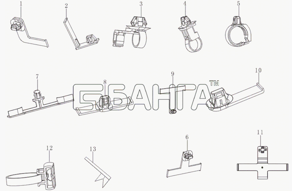 Lifan LF-7162C Solano Схема Harness clamps-75 banga.ua