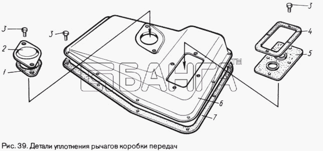 ЛуАЗ ЛуАЗ 969М Схема Детали уплотнения рычагов коробки передач-82